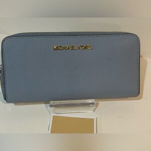 Michael Kors Blue leather Wallet long wallet clutch